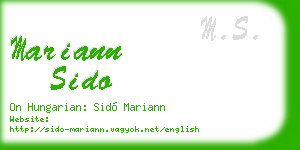 mariann sido business card