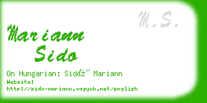 mariann sido business card